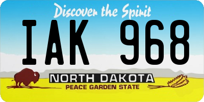 ND license plate IAK968