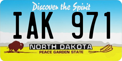 ND license plate IAK971