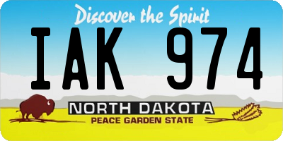 ND license plate IAK974