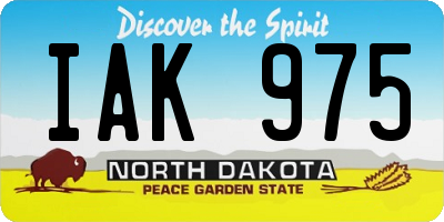 ND license plate IAK975
