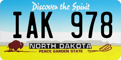 ND license plate IAK978