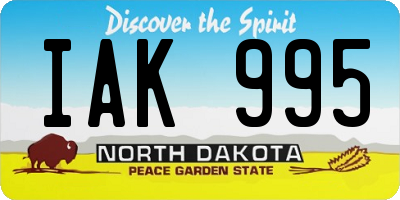 ND license plate IAK995