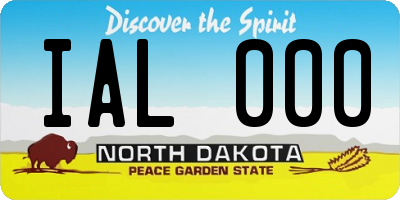 ND license plate IAL000