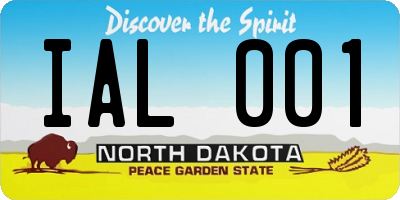 ND license plate IAL001