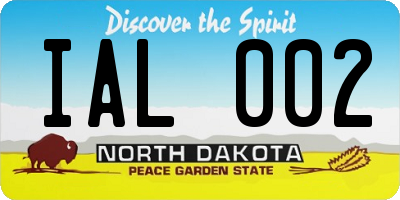 ND license plate IAL002
