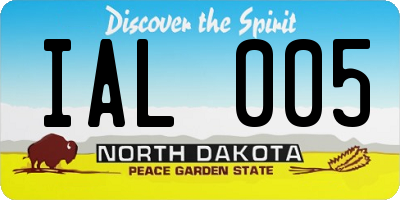 ND license plate IAL005