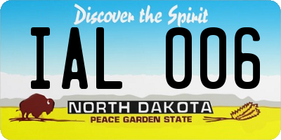 ND license plate IAL006