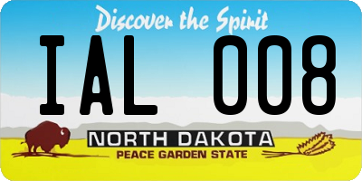ND license plate IAL008