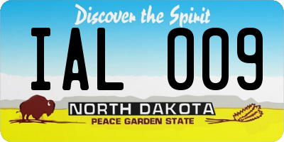 ND license plate IAL009