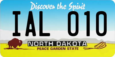 ND license plate IAL010