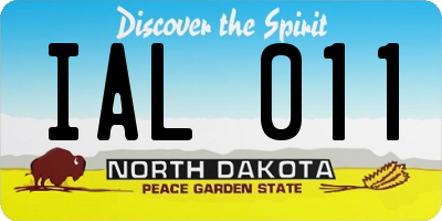ND license plate IAL011