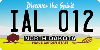 ND license plate IAL012