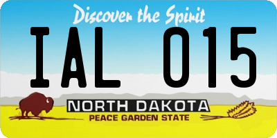 ND license plate IAL015