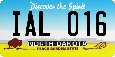 ND license plate IAL016