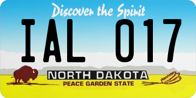 ND license plate IAL017
