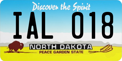 ND license plate IAL018