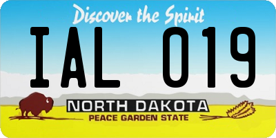 ND license plate IAL019