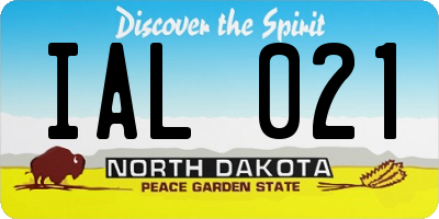 ND license plate IAL021