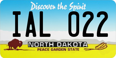 ND license plate IAL022
