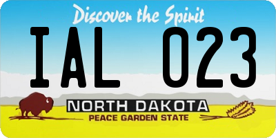 ND license plate IAL023