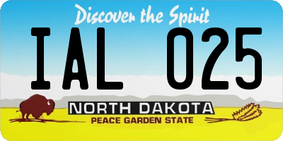 ND license plate IAL025