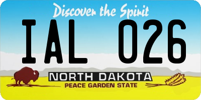 ND license plate IAL026