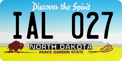 ND license plate IAL027