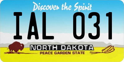 ND license plate IAL031