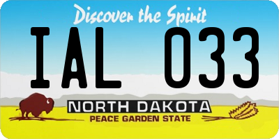 ND license plate IAL033