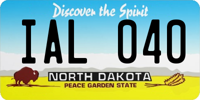 ND license plate IAL040