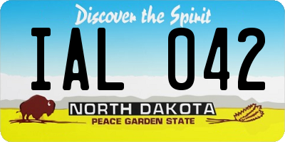 ND license plate IAL042