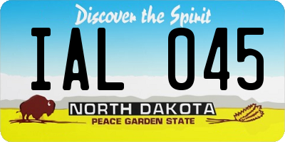 ND license plate IAL045