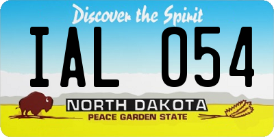 ND license plate IAL054