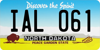 ND license plate IAL061