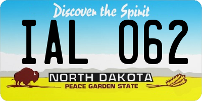 ND license plate IAL062