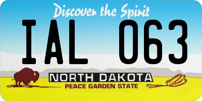 ND license plate IAL063