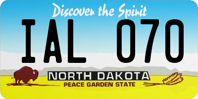 ND license plate IAL070