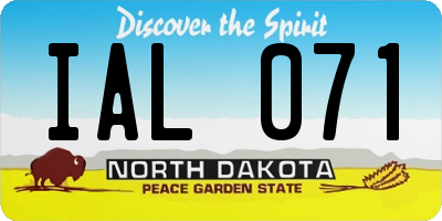 ND license plate IAL071