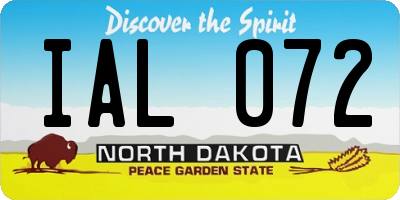 ND license plate IAL072