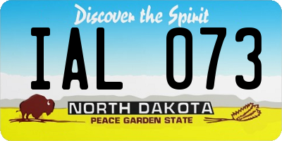 ND license plate IAL073