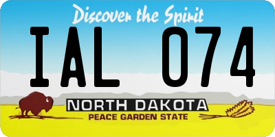 ND license plate IAL074