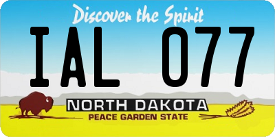 ND license plate IAL077
