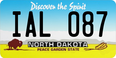 ND license plate IAL087
