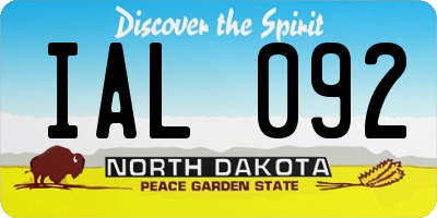 ND license plate IAL092