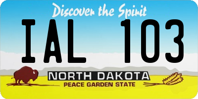 ND license plate IAL103