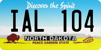 ND license plate IAL104