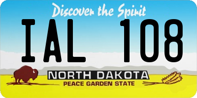 ND license plate IAL108