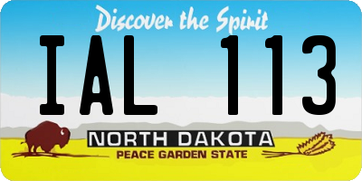 ND license plate IAL113