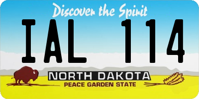 ND license plate IAL114