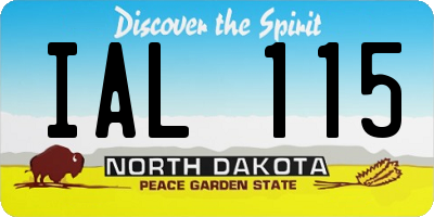 ND license plate IAL115